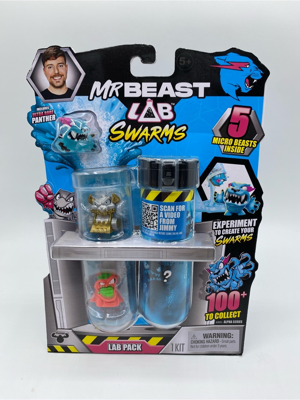 Mr Beast Lab Swarms Lab Pack 5 Micro Panther W/ Ultra Rare Panther NEW